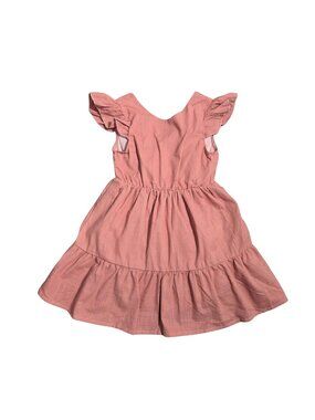 NWOT | Girls' Tiered Ruffle Dress | Flutter Sleeve | Dusty Rose | 3-4Y